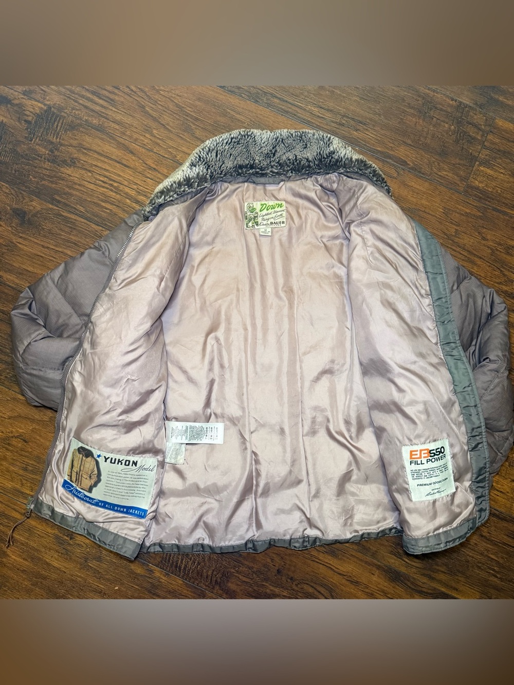 Vintage Eddie Bauer Yukon Down Jacket Faux Fur Trim Y2K Aesthetic Gorpcore Med - Picture 13 of 16